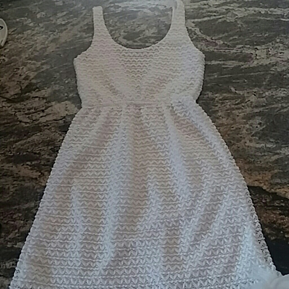 Blue rain ,white dress.